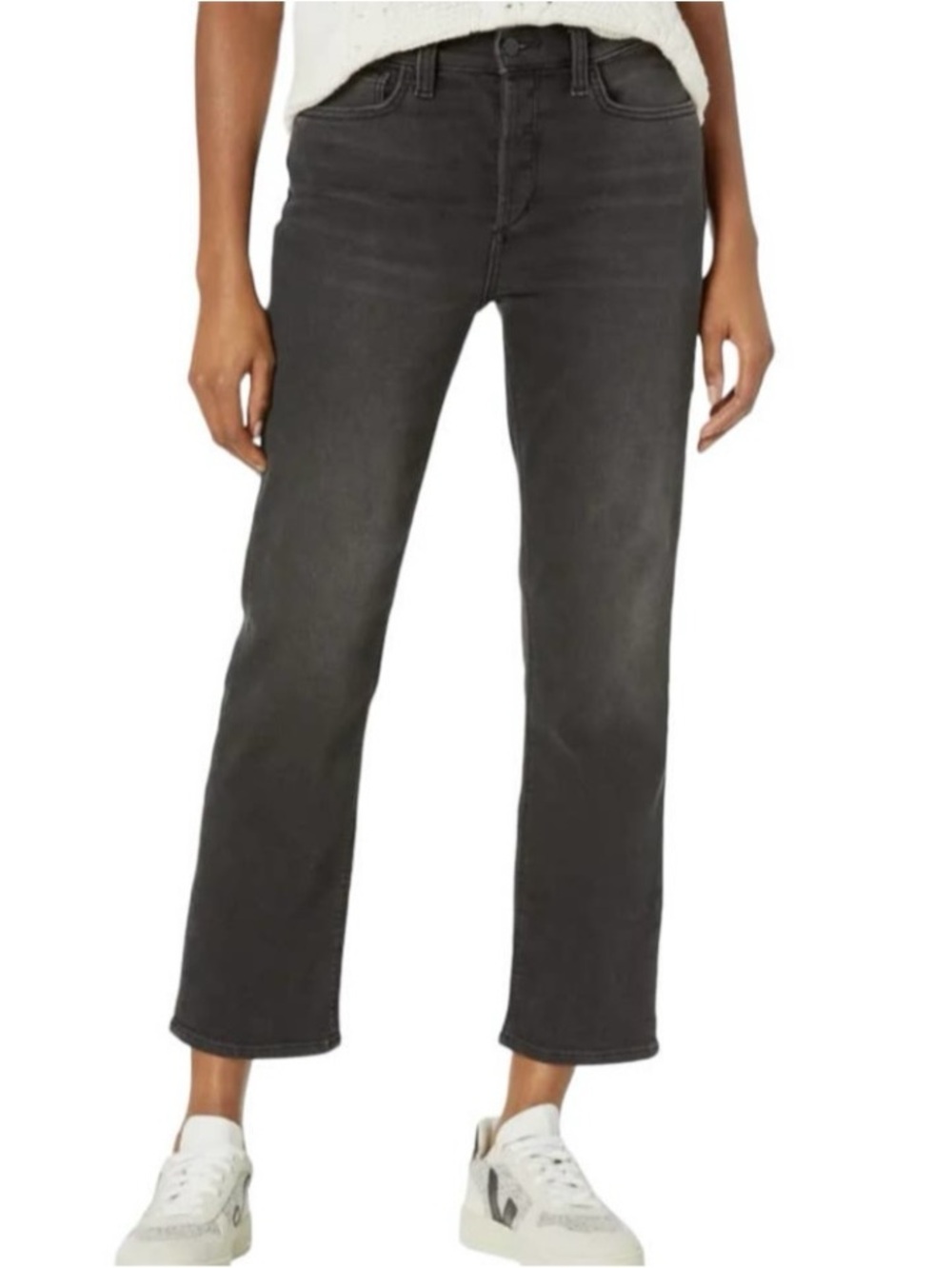 🔥 Joe’s Jeans The Scout Mid Rise Slim Boyfriend Jeans in Distressed Black Size 3